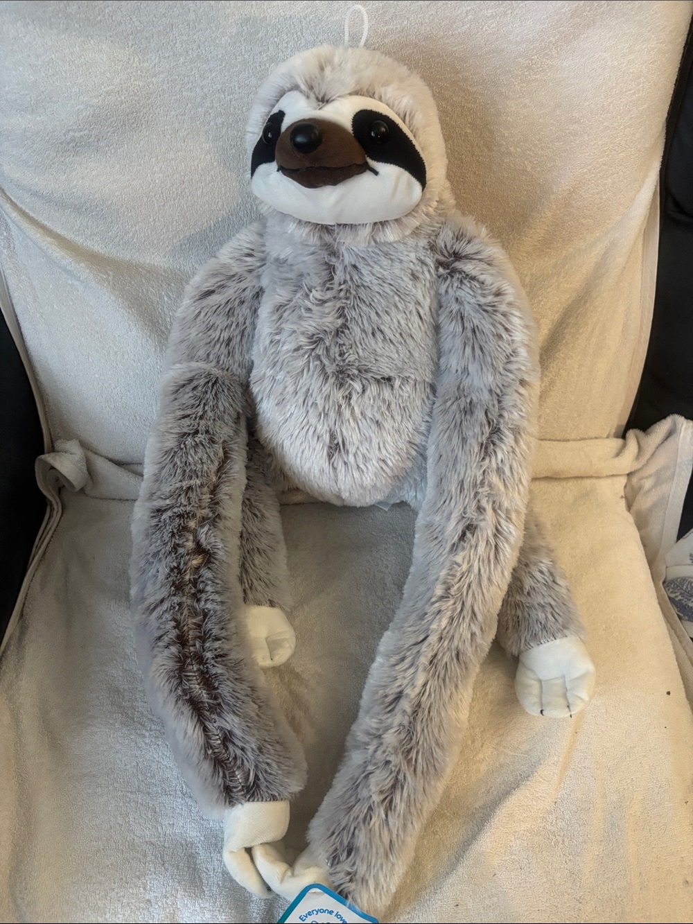 New Plush Sloth Stuffed Animal - Soft Gray and White